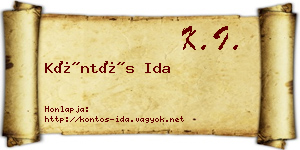 Köntös Ida névjegykártya