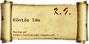 Köntös Ida névjegykártya