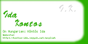 ida kontos business card